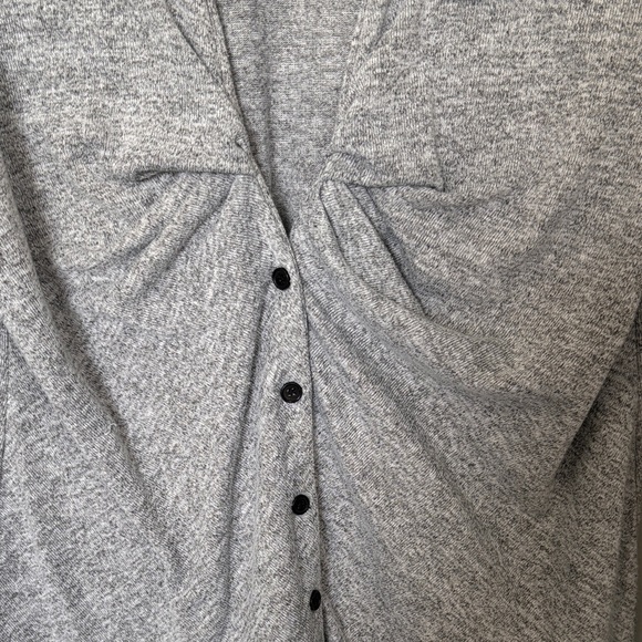 Studio Y Gray Knit with Black Embellishments Cardigan size L - Picture 3 of 5